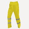 Pantalon de haute visibilité, de matériau combiné, couleur jaune.